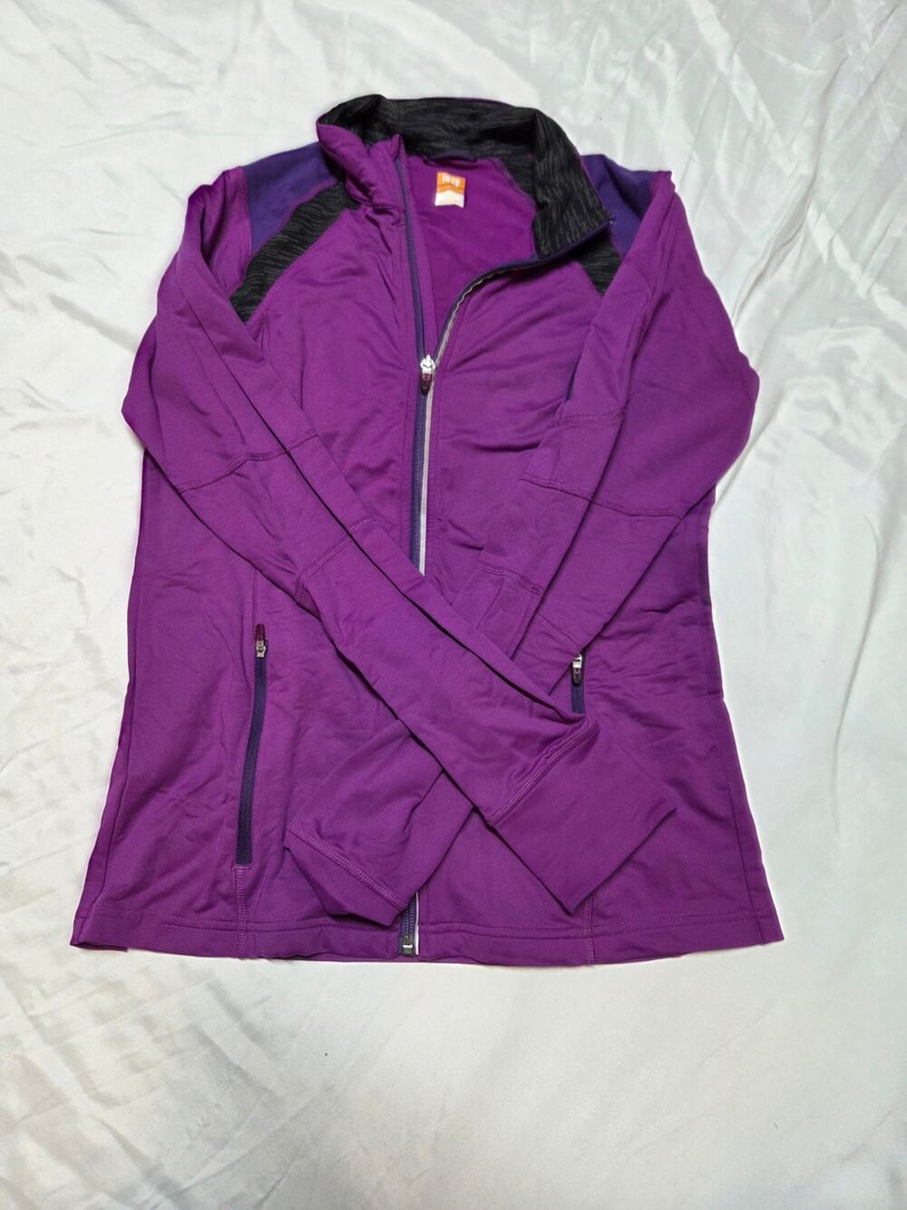 Lucy Purple Full-Zip Utility Jacket with Black Trim